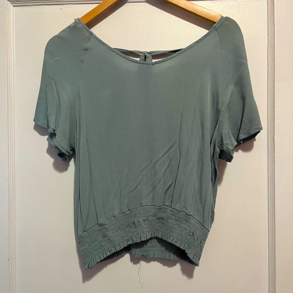 Paper Crane blue top with back tie